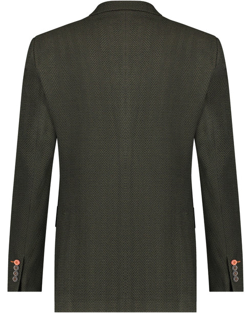 Herringbone Blazer - Dark Green